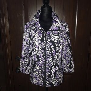 Chico’s Zenergy black purple print jacket